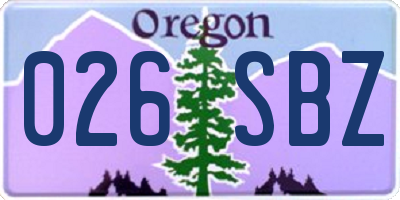 OR license plate 026SBZ