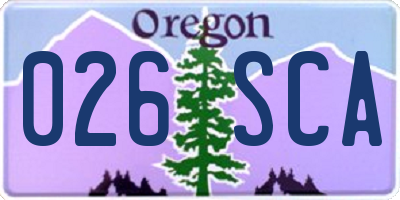 OR license plate 026SCA