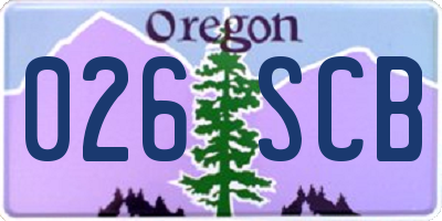 OR license plate 026SCB
