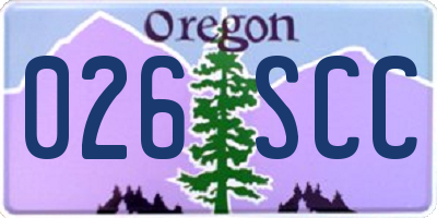 OR license plate 026SCC