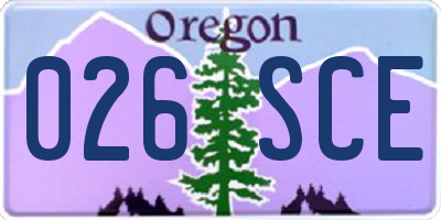 OR license plate 026SCE