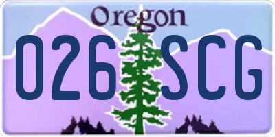 OR license plate 026SCG