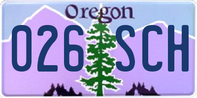 OR license plate 026SCH