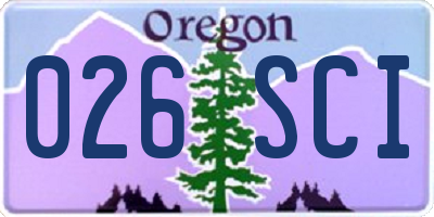 OR license plate 026SCI