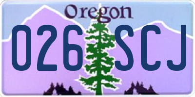 OR license plate 026SCJ
