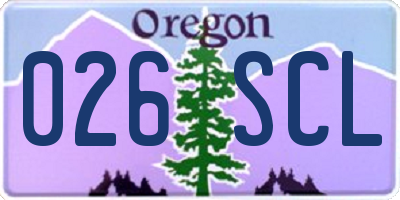 OR license plate 026SCL