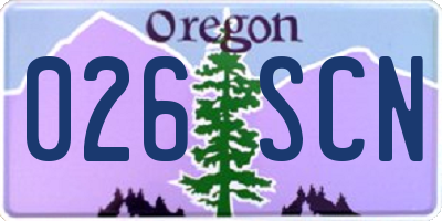 OR license plate 026SCN