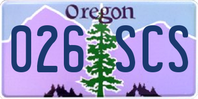 OR license plate 026SCS