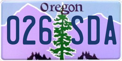 OR license plate 026SDA