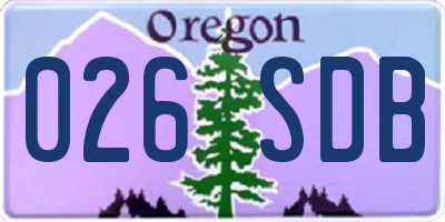 OR license plate 026SDB