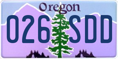 OR license plate 026SDD