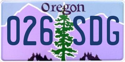 OR license plate 026SDG