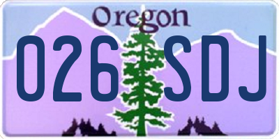 OR license plate 026SDJ