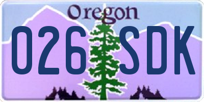 OR license plate 026SDK