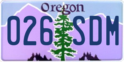 OR license plate 026SDM
