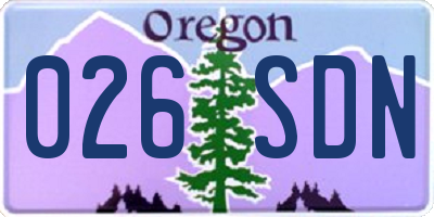 OR license plate 026SDN