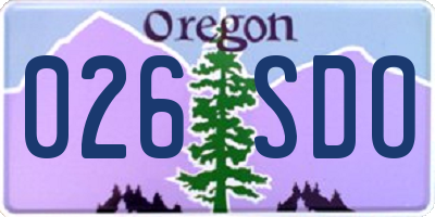 OR license plate 026SDO