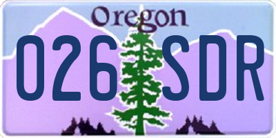 OR license plate 026SDR