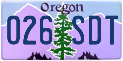OR license plate 026SDT
