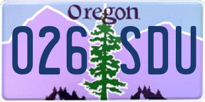 OR license plate 026SDU