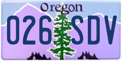 OR license plate 026SDV