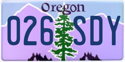 OR license plate 026SDY