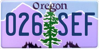OR license plate 026SEF