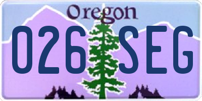 OR license plate 026SEG
