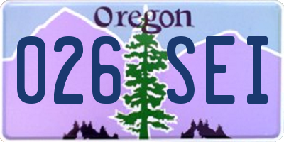 OR license plate 026SEI