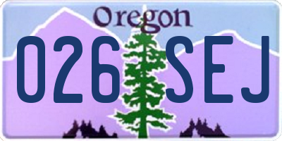 OR license plate 026SEJ