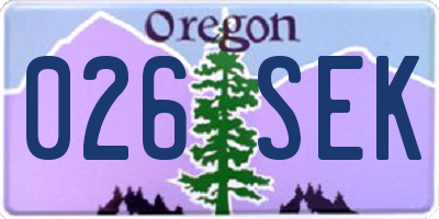 OR license plate 026SEK