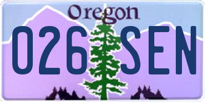OR license plate 026SEN