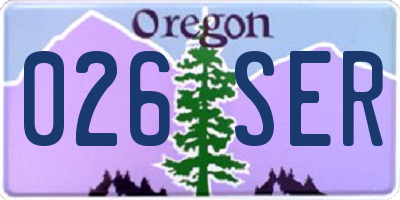OR license plate 026SER