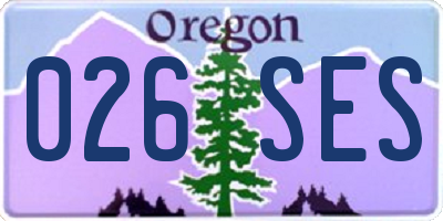 OR license plate 026SES