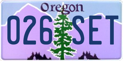 OR license plate 026SET