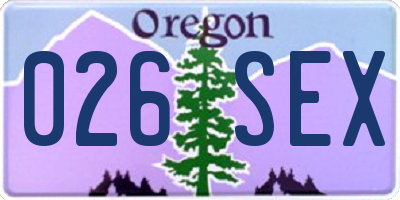 OR license plate 026SEX