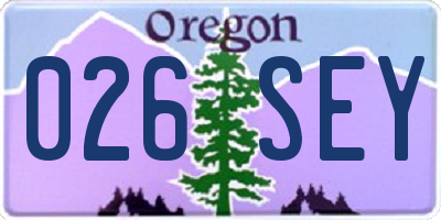 OR license plate 026SEY