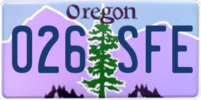 OR license plate 026SFE
