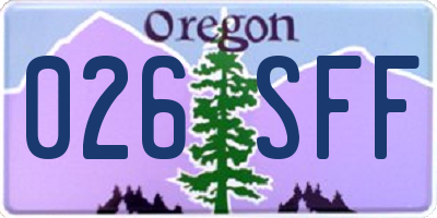 OR license plate 026SFF