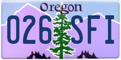 OR license plate 026SFI
