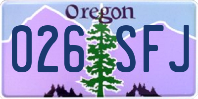 OR license plate 026SFJ