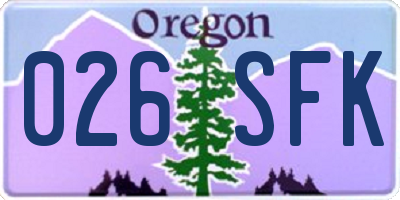 OR license plate 026SFK