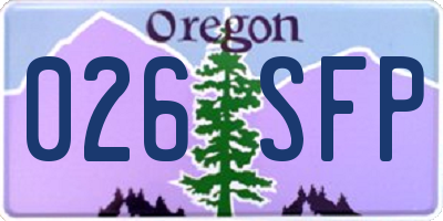OR license plate 026SFP