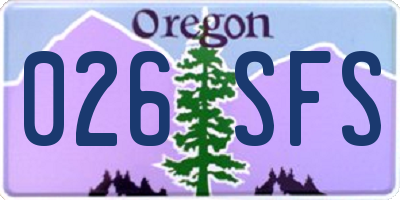 OR license plate 026SFS