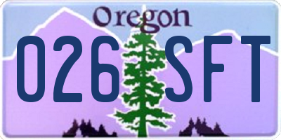 OR license plate 026SFT
