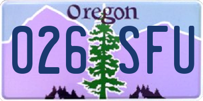OR license plate 026SFU
