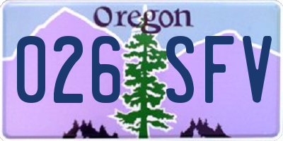 OR license plate 026SFV