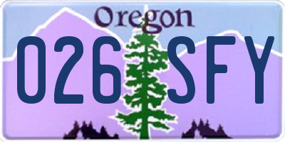 OR license plate 026SFY