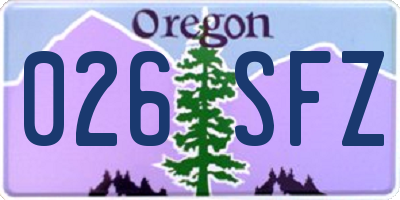 OR license plate 026SFZ