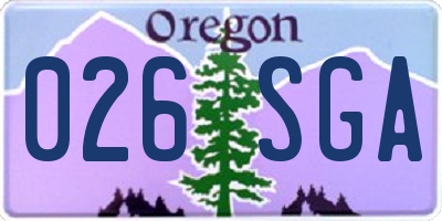 OR license plate 026SGA